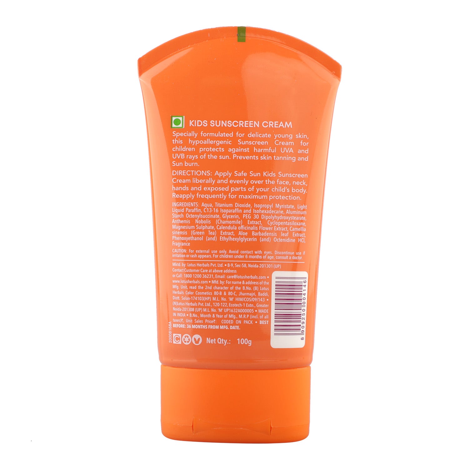 Safe Sun Kids Sunscreen Cream SPF 25