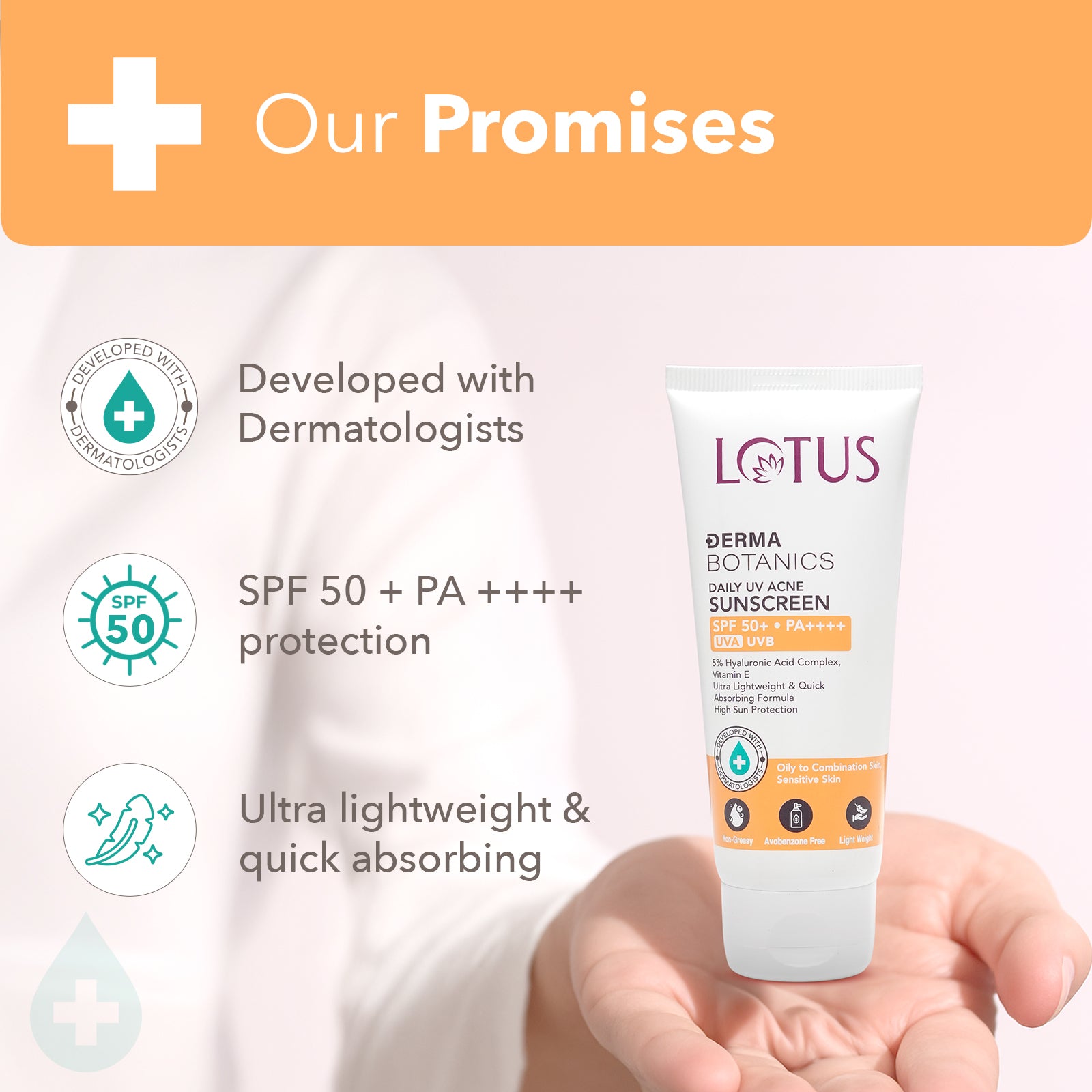 DermaBotanics Daily UV acne sunscreen SPF 50+ PA +++++