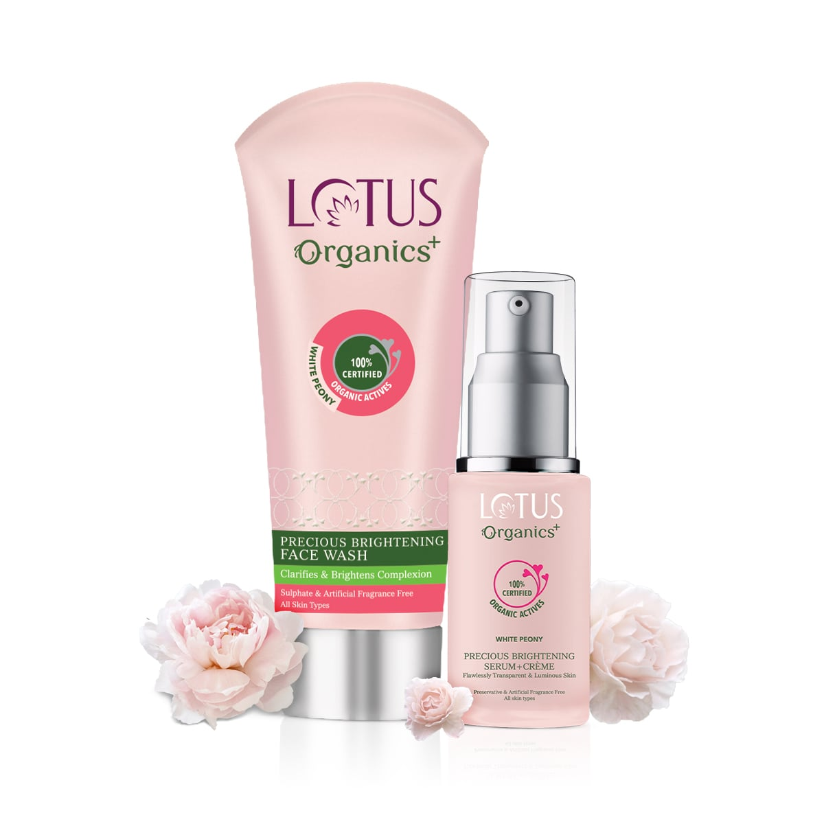 Precious Brightening Facewash & Serum-Creme collection ShopLotusOrganic