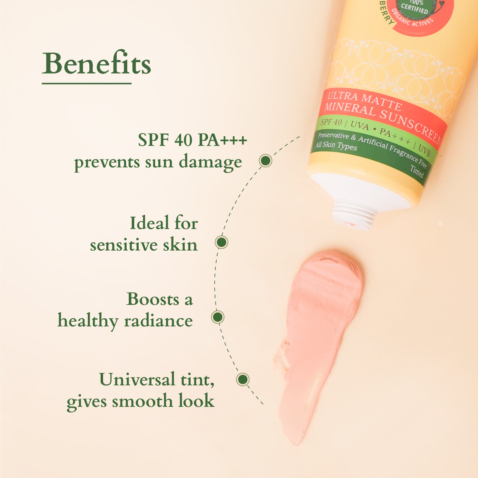 Organics+ Ultra Matte Mineral Sunscreen SPF 40 PA+++