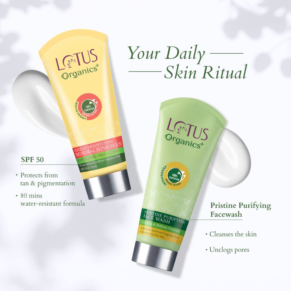 Organics+ Sheer Brightening Mineral Sunscreen SPF 50 + Free Facewash