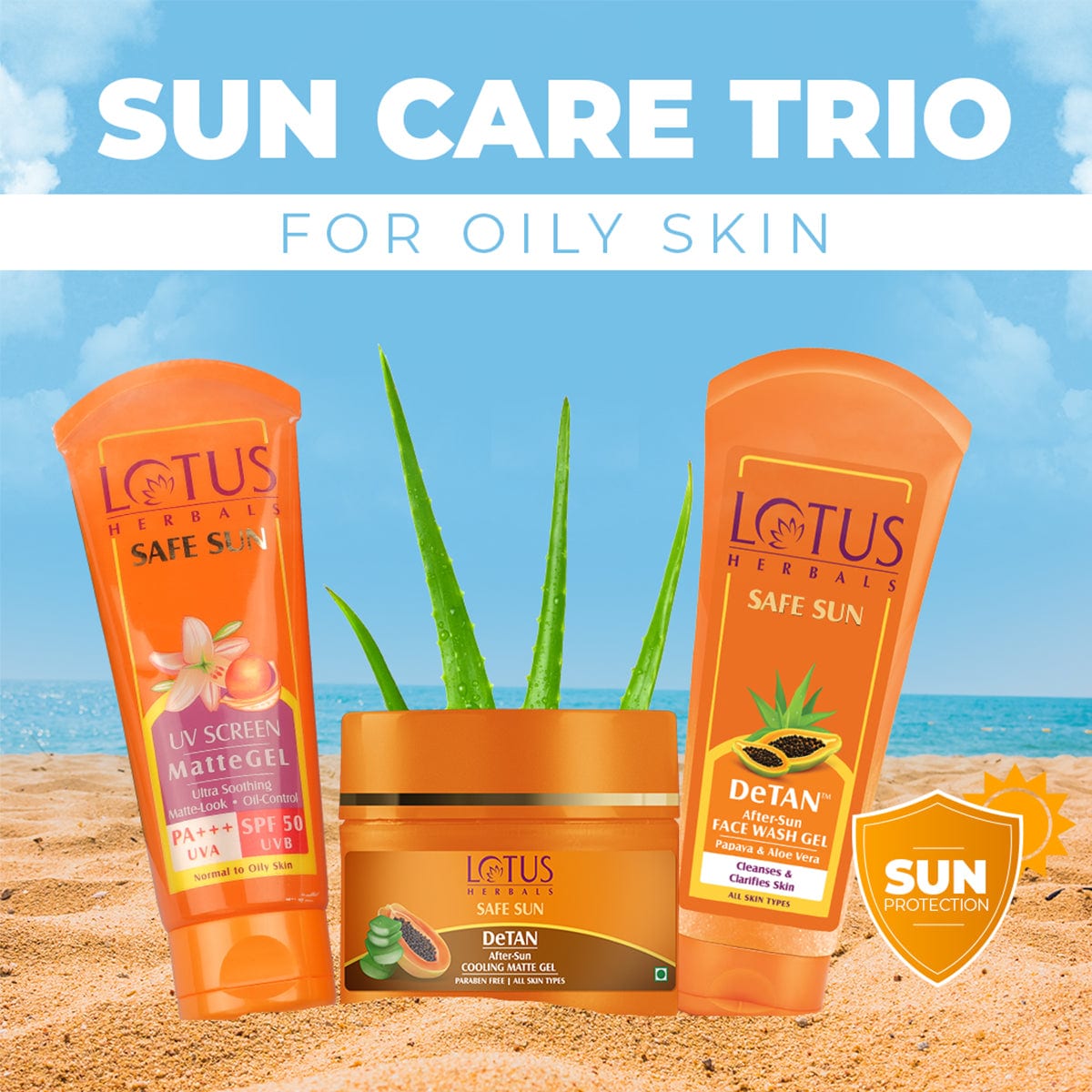 Safe Sun Suncare Trio for Oily Skin