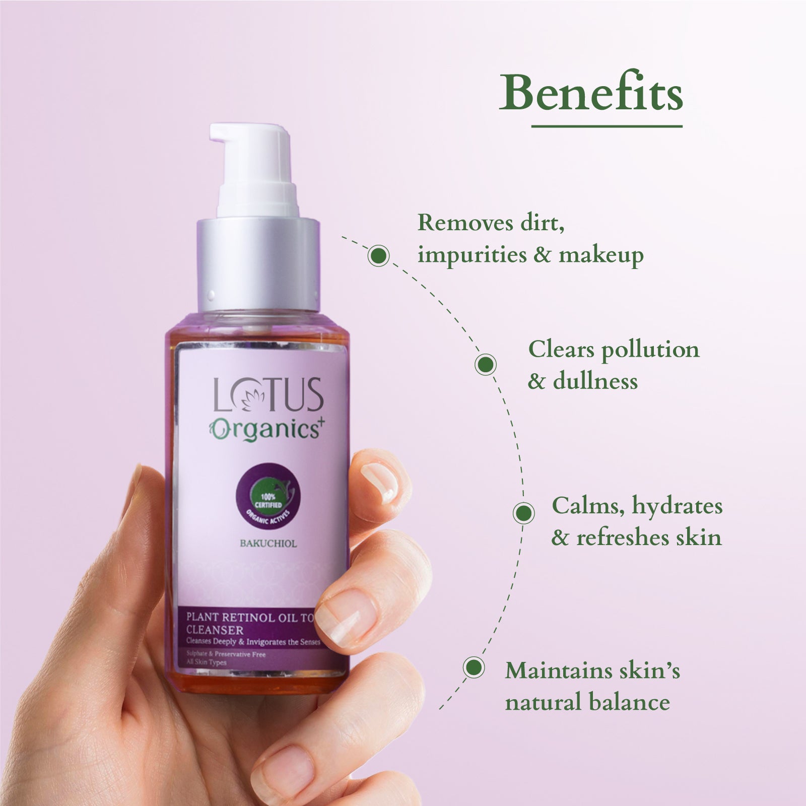 Bakuchiol Plant Retinol Oil to Foam Cleanser