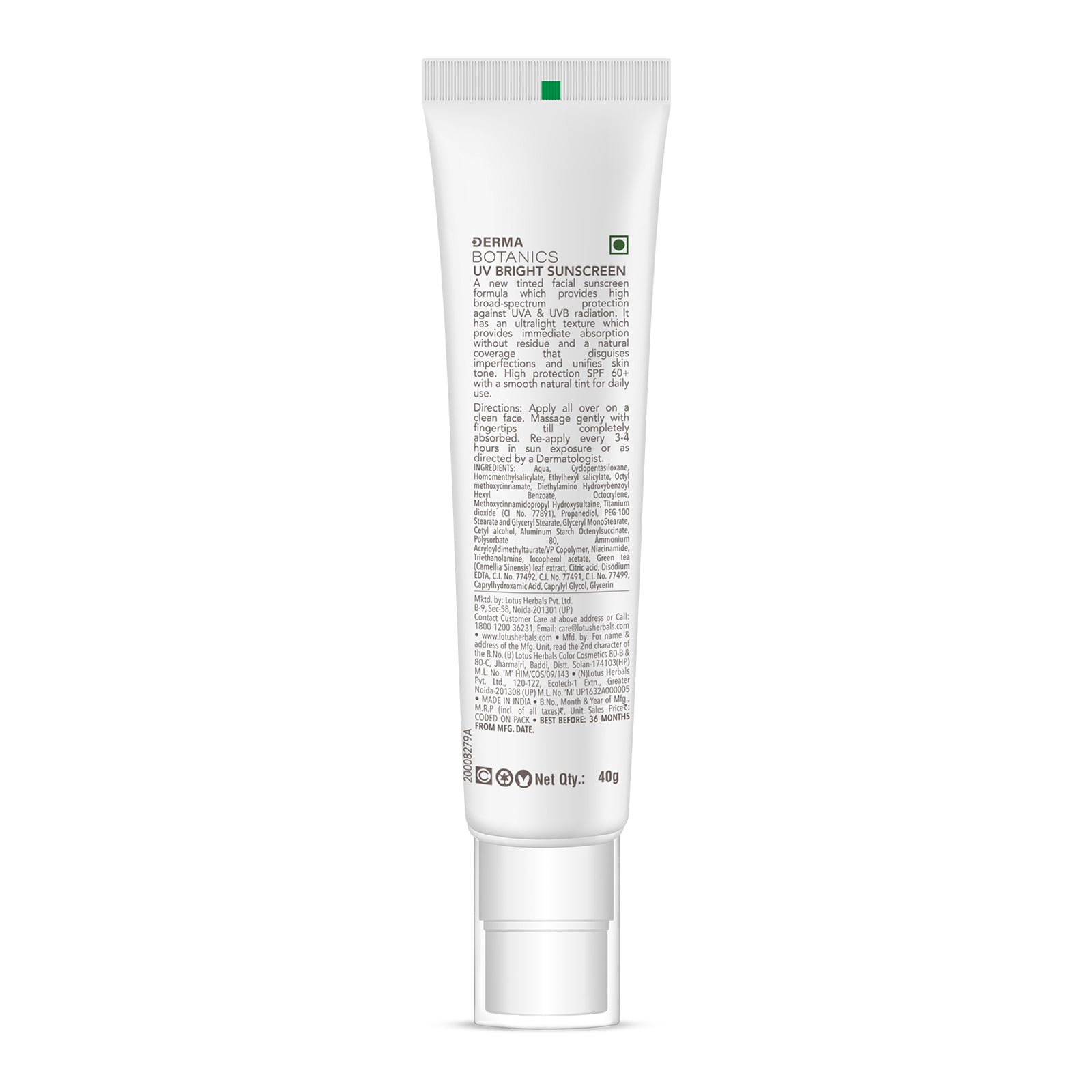 DermaBotanics UV bright sunscreen SPF 60+