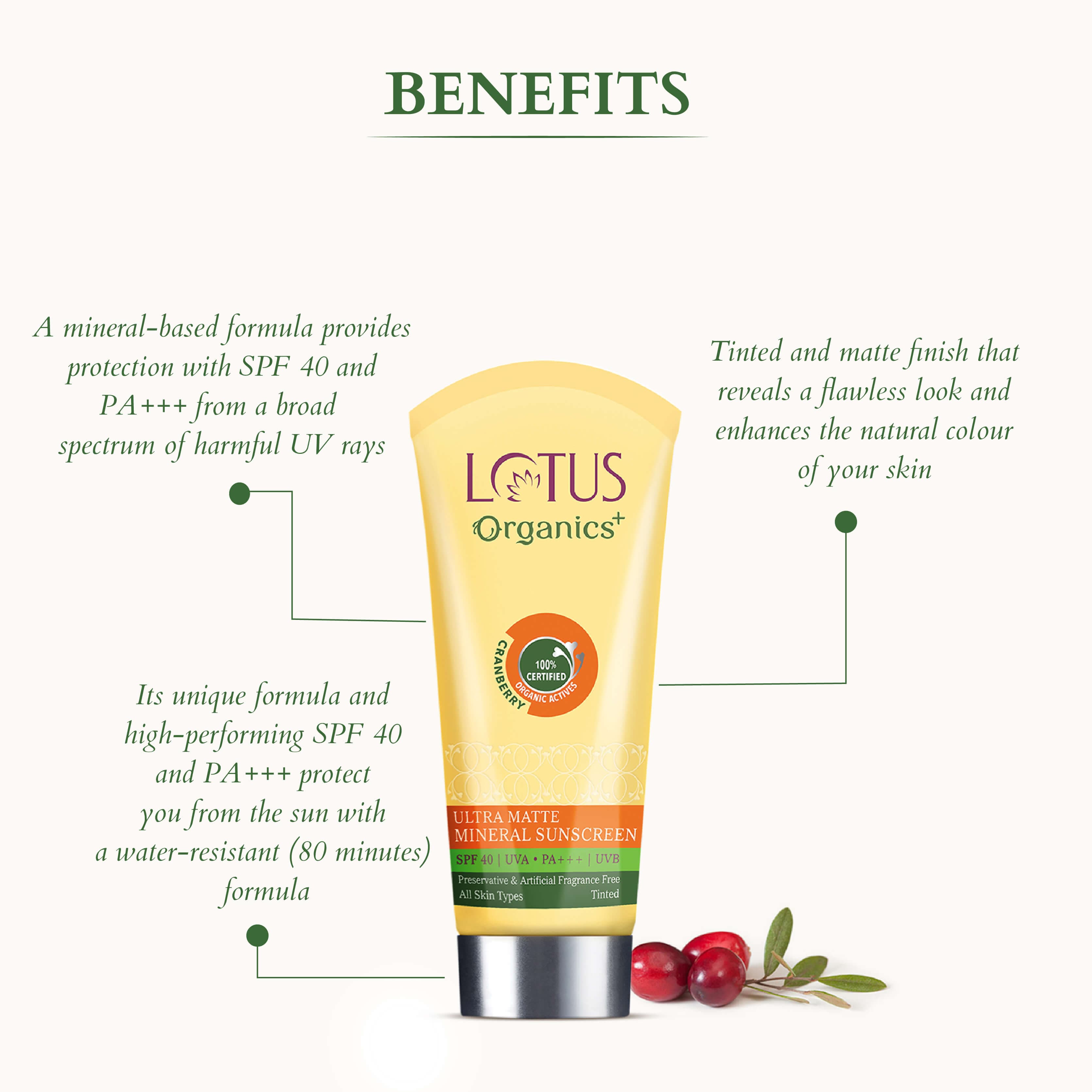 Organics+ Mineral Sunscreen: SPF 40 + SPF 30