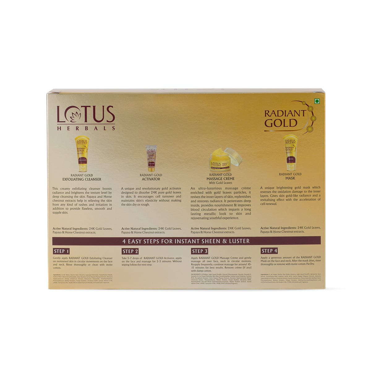 Radiant Gold Cellular Glow Salon Grade Facial Kit